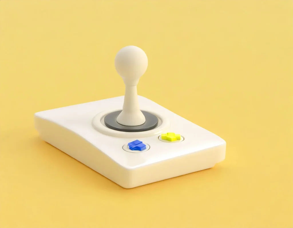 Firefly Joystick Blanco Render 3d Sobre Fondo Plano Colores Pasteles Suaves Fondo De 1 O 2 Colore 2 1 1